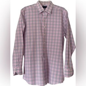 PROPER CLOTH CUSTOM LONG SLEEVE OXFORD SHIRT Blue Pink White Plaid